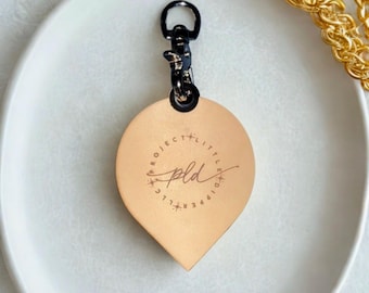 Permanent Jewelry Genuine Leather Safety Patch Keychain with Custom Logo-Full Size