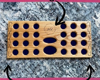 Custom Engraved Logo Permanent Jewelry Charm Bar - Solid Hardwood