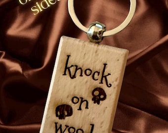 Laser Engraved “knock on wood” Keychain