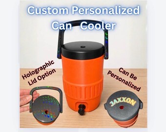 Custom Personalized 12oz Can Cooler | Holographic Lid Option | UV Printed Name | Viral 3D Printed Can Cooler