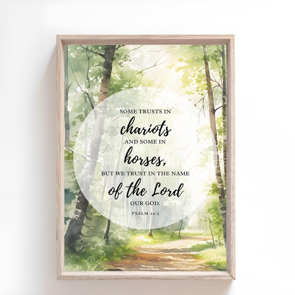 Psalm 20:7 Psalms Verse Bible Quote Print, Minimalist Scripture Printable, Wall Art Bible, Christian Art, Wedding Gift Modern Boho