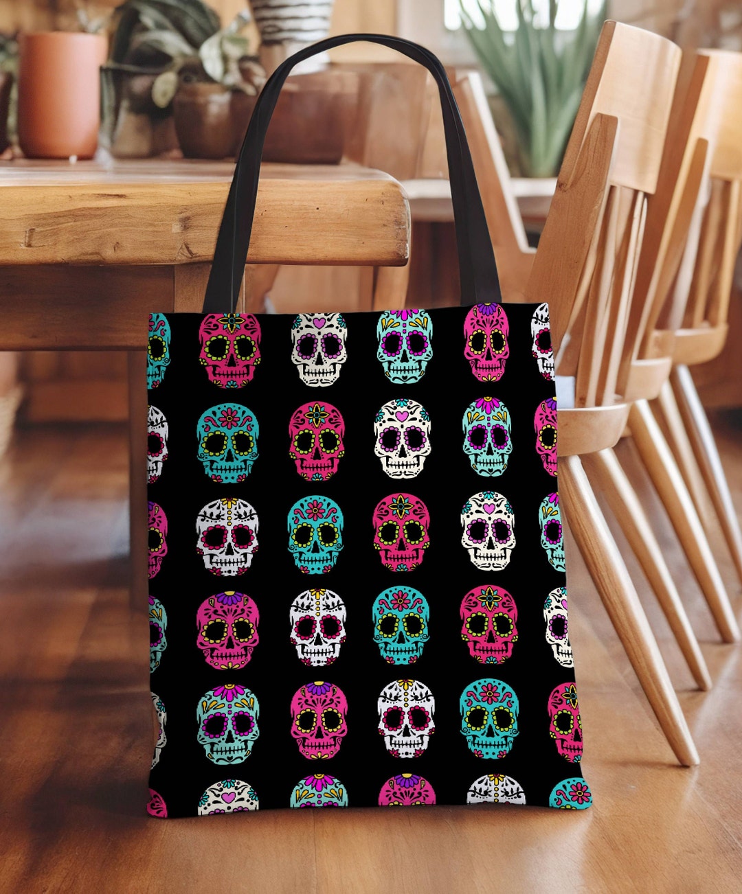 Dia De Los Muertos Tote Bag, Day of the Dead Tote Bag, Sugar Skull Tote ...