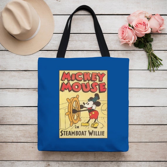 Steamboat Willie Tote Bag Mickey Tote Bag Disney Inspired Tote Bag Mickey Mouse Shopping Bag Etsy