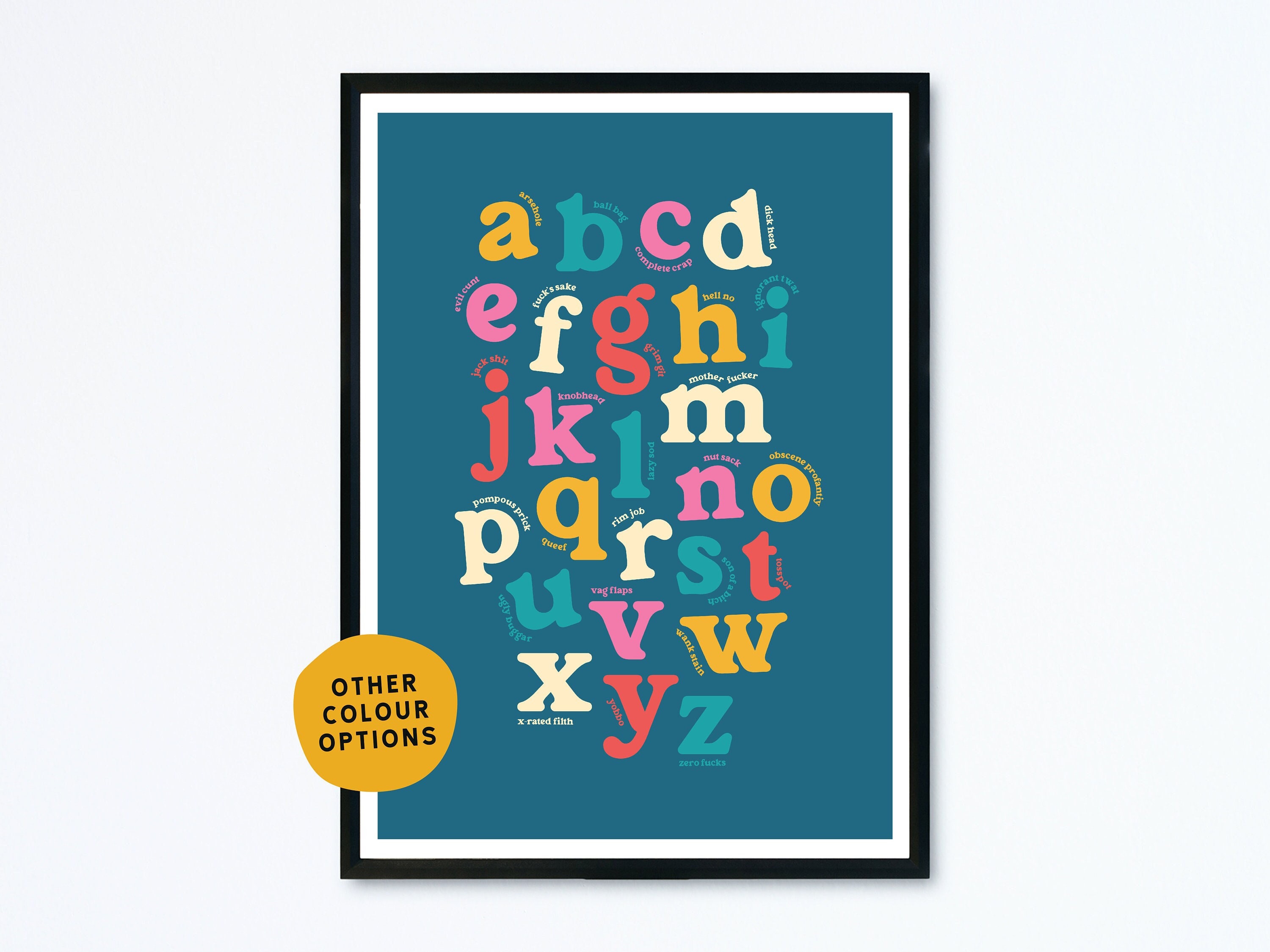 Rude Alphabet Wall Art | Adult Alphabet | Crude Alphabet | Naughty ...