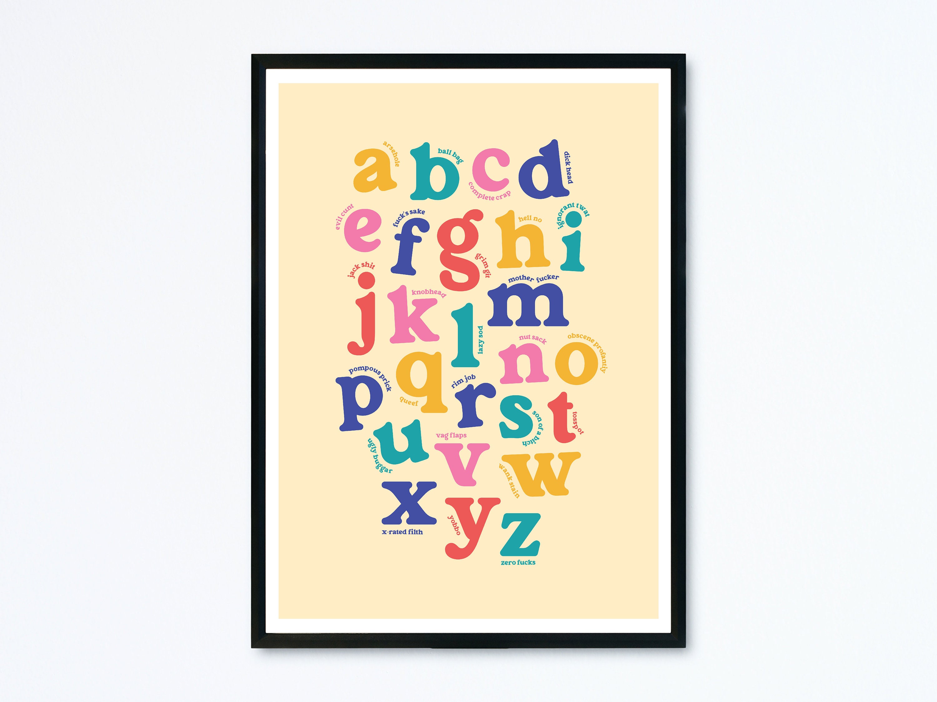 Rude Alphabet Wall Art | Adult Alphabet | Crude Alphabet | Naughty ...