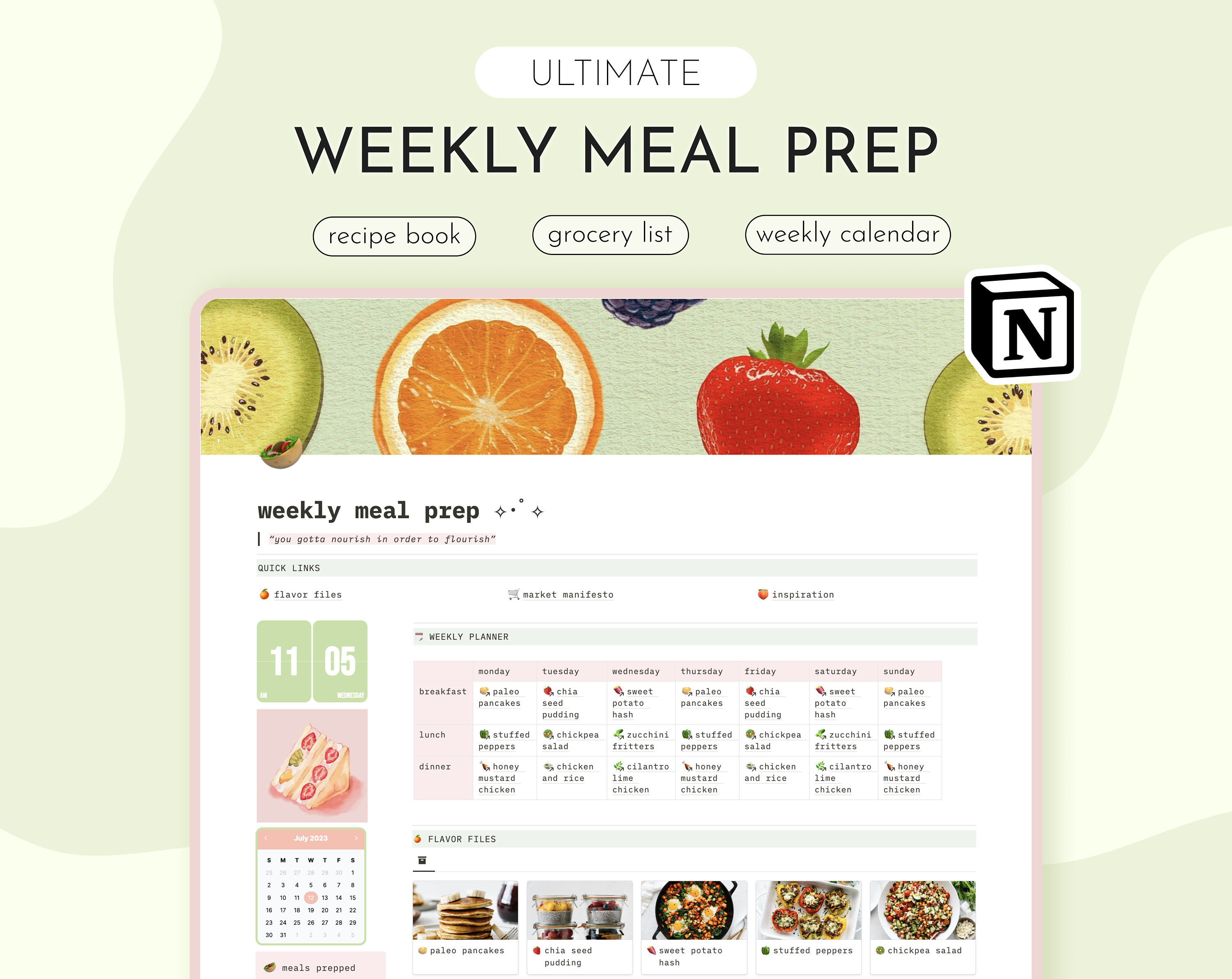Notion Template Meal Prep Planner Ultimate Template Notion Dashboard Notion Template Meal Prep Planner Ultimate Template Notion Dashboard