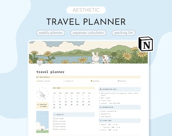 Notion Template Travel Planner, Notion Travel Dashboard, Travel Planner, Notion Trip Organizer, Notion Organize Trip Expenses