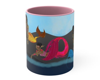 11oz Mermaid Mug, Mermaid Coffee Mug, Beautiful Coffee Mug, Super Cool Mermaid Coffee Mug, 11oz Mug