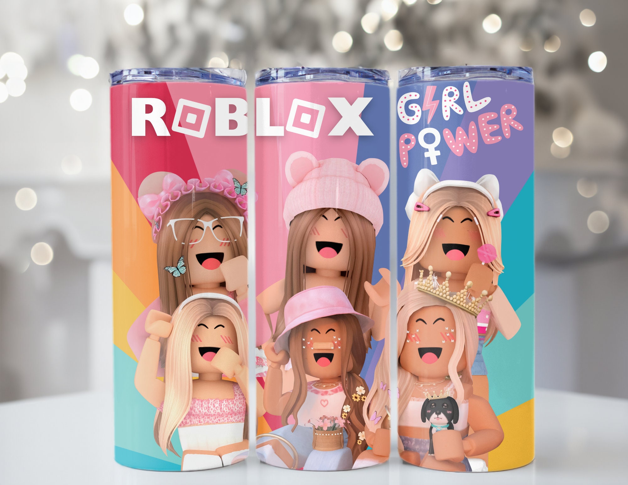 STL file ROBLOX avatar girl with headset and bear backpack 👧・3D