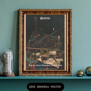 1896 Amlico Publishing &quot;Bohemia&quot; Poster Print * 18&quot; x 24&quot; * Library of Congress * Ships Free * Vintage Musical Instruments Poster