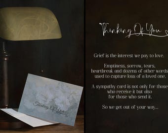 5x7 Sympathy Card/Envelope: "Thinking of You" TWO CARDS/ENVELOPS