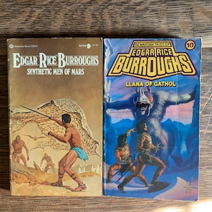 Burroughs Martian Tales: 2 vintage Science Fiction paperback books #10 Llana of Gathol 1979 and #9 Synthetic Men of Mars 1978 * ships free