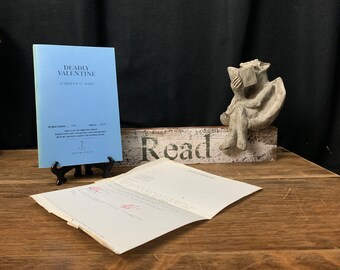 RARE Carolyn G Hart "Deadly Valentine" SIGNED 1990 Uncorrected Proof paperback with Original Bantam Doubleday Dell Executive Editor letter