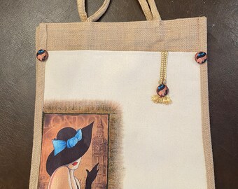 ◆JILLSTUART◆[SUMMER JUTE] Brown jute canvas book tote bag Jute Tote, Jute Bag, Jute Basket, Beach Basket, Beach Bag