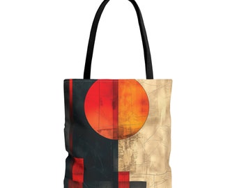 Mid Century Modern Tote Bag | Abstract Print Handbag | Vintage Shoulder Bag | Retro Boho Sling Bag | Minimalist Mid-Century Vibe Artwork