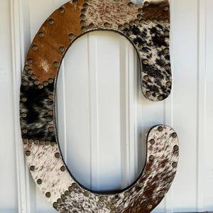 Authentic Cowhide Custom Handmade Letters Personalized Home Wedding Party Decor Housewarming Bride Gift for Him Her Mom Dad Cowhide Letters