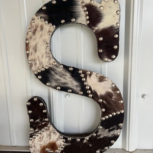 18”Custom Handmade Rustic Western Cowhide Letters Home Decor Wall Decoration Unique Rustic Cowhide Home Decor Unique Rustic initial