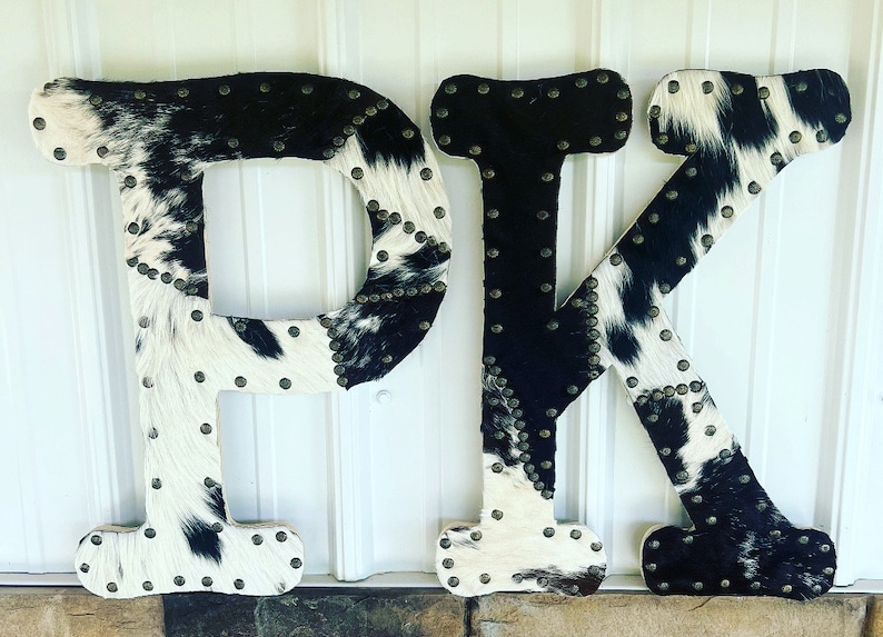 18custom Handmade Rustic Western Cowhide Letters Home Decor Wall
