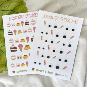 Sweet & Salty Treats | Dessert and Snack Deco Sticker Sheet - Journal Bujo Polco Planner PenPal