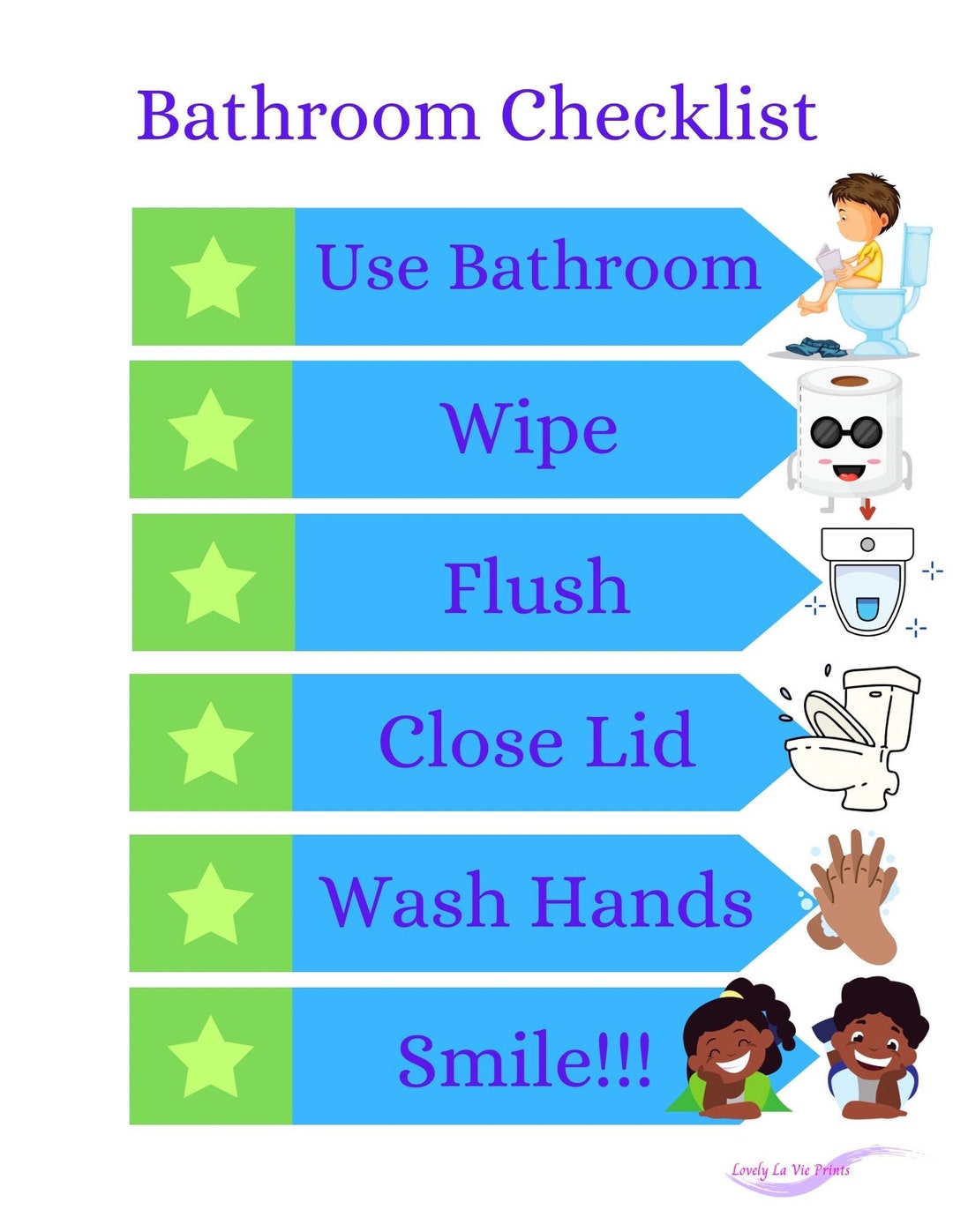 Bathroom Checklist & After School Routine Etsy