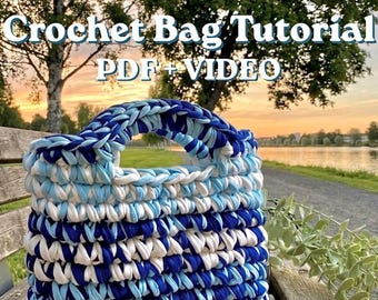 Beginner Friendly Crochet Bag Pattern English Documents with full video tutorial + step-by-step photo guides