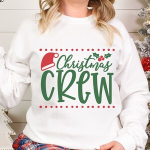 Bluzy rodzinne Christmas Crew, pasujące do bluzy na święta, idealne do zdjęć, kartek, spotkań grupowych, wigilii z rodziną