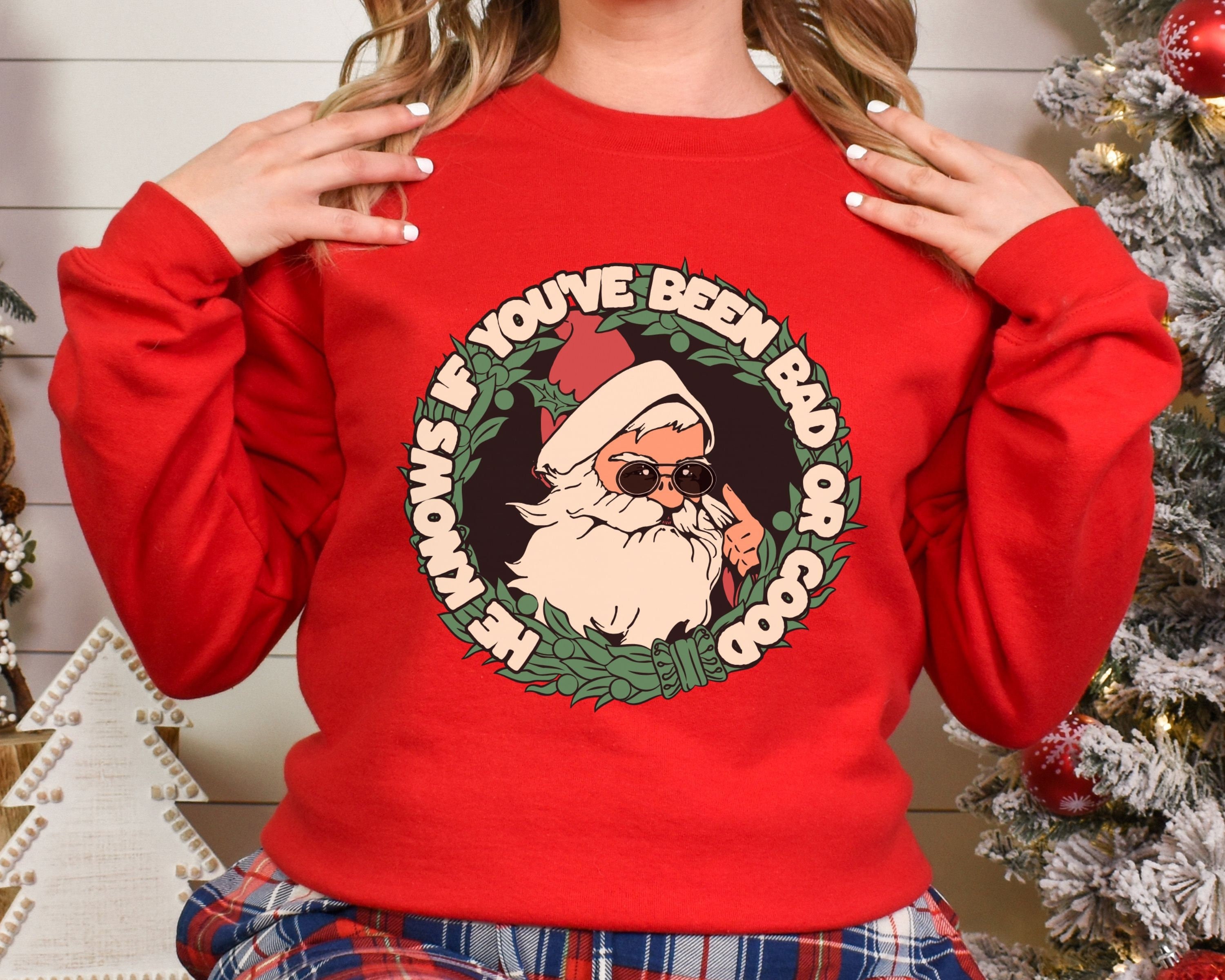 Holiday Sweater Bad Santa Ugly Christmas Sweater Faux Realugly