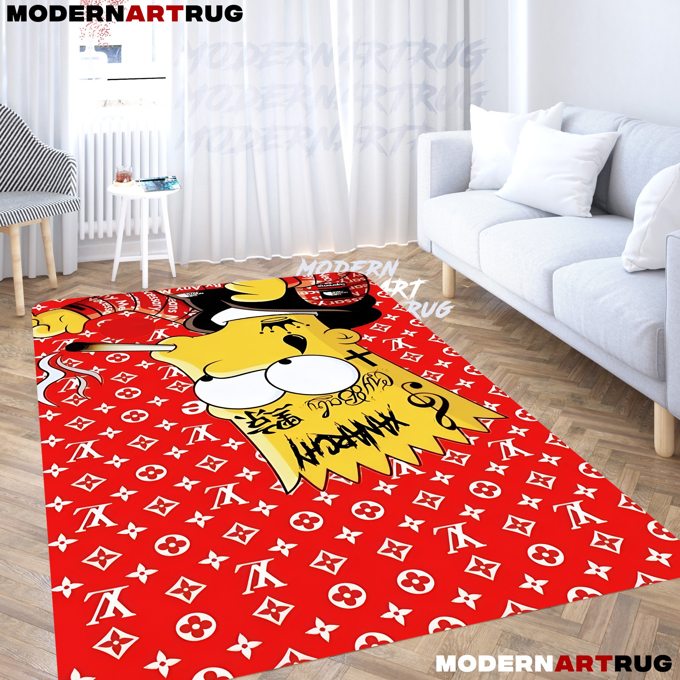 Louis vuitton x supreme rug carpet living room rug  Living room carpet,  Rugs on carpet, Rugs in living room