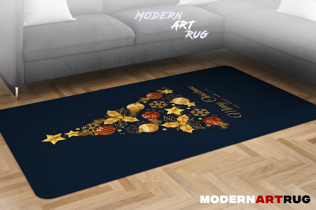 Christmas Rug Christmas Santa Rug Merry Chrismast Rug Etsy