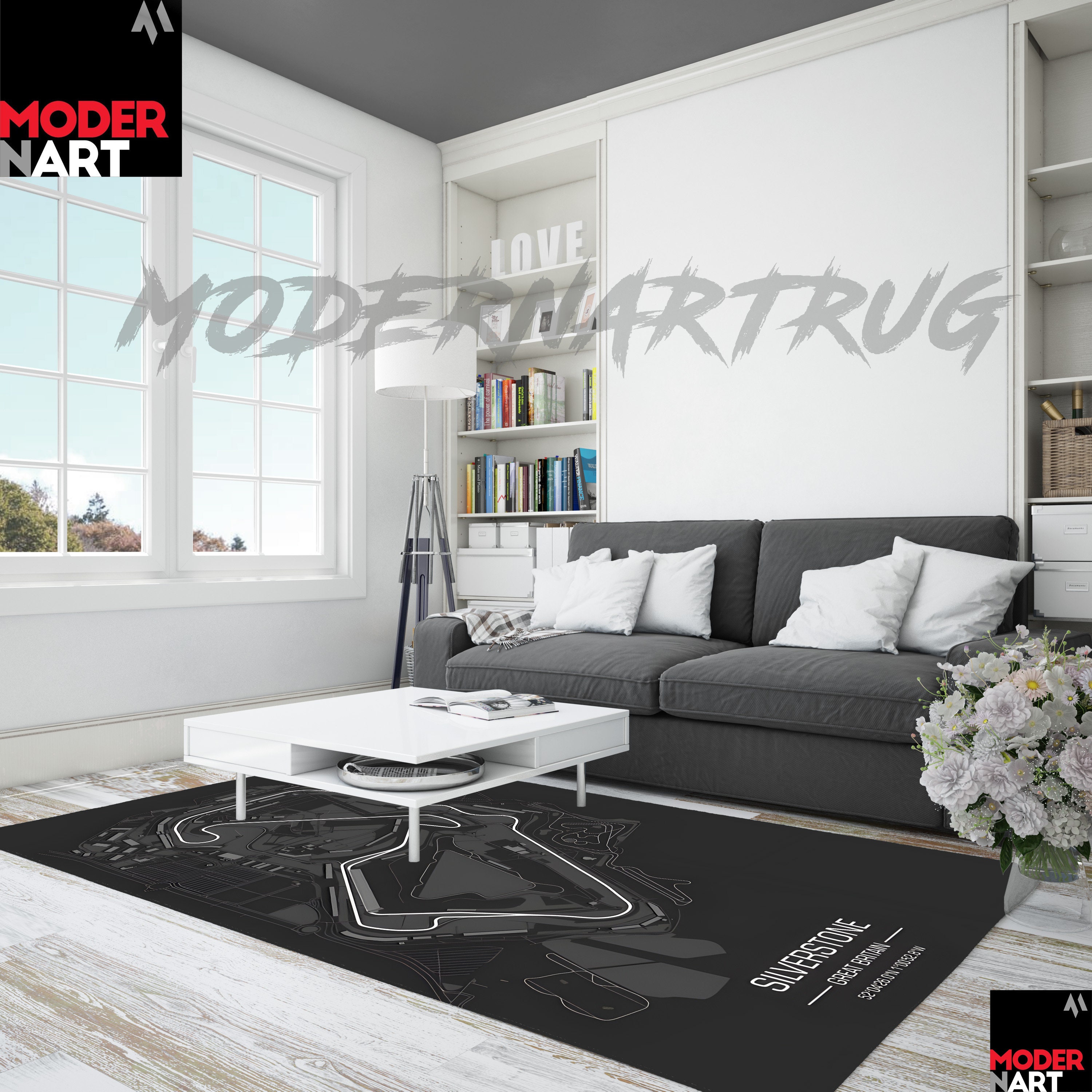 Formula 1 Rug, Silver Stone F1 Rug, Print Rug, Rugs for Bedroom, Rugs ...