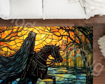 Middle Earth Rug - Black Riders of the Nine - Cotton MTG Rug Carpet - 4 x 6 feet, MTG Gifts, Magic The Gathering Gifts, Stitched Rug