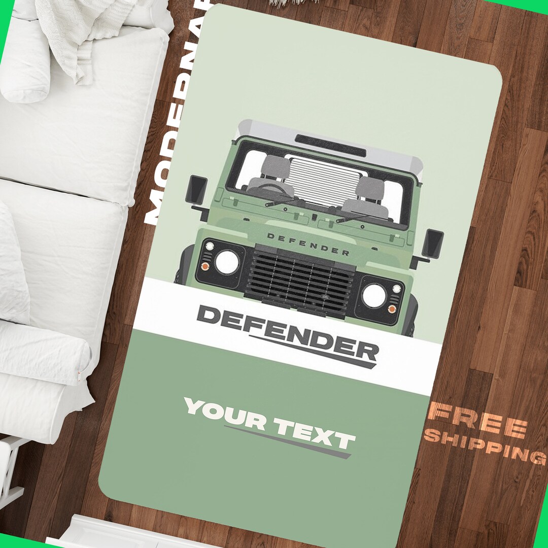 Personalized Land Rover Defender Rug, Range Rover Rug, Garage Car Mat
