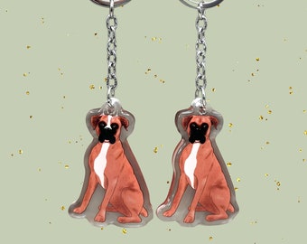 Boxer Keychains | Dog Breed Acrylic Keychains | Original Hand Drawn Art Design | Pet Memorial Loss Gift | Boxer Dog | Charm | Dog Lover