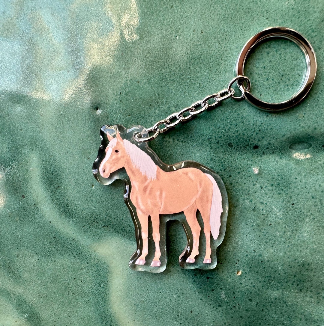 Palomino Horse Keychains Horse Acrylic Keychains Original Hand Drawn