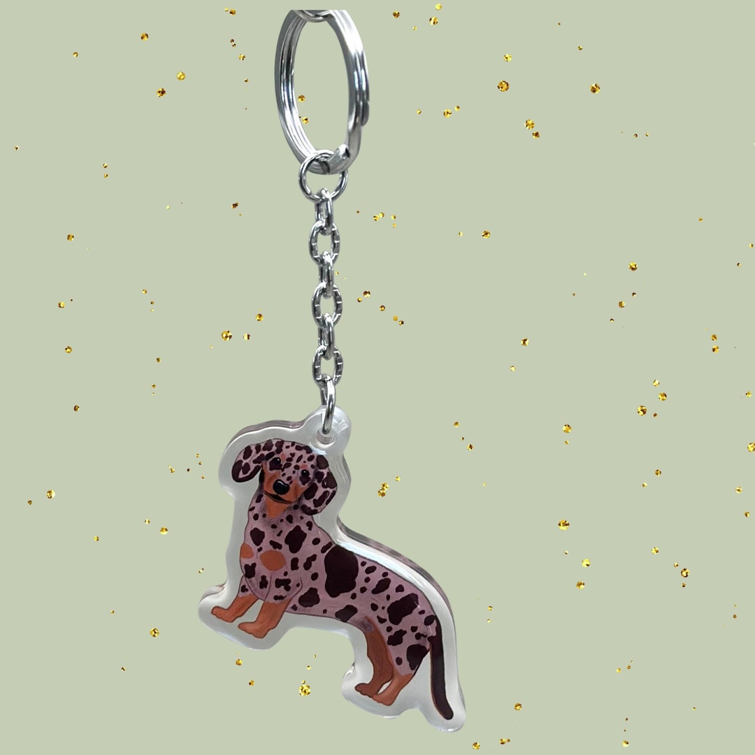 Dachshund Longhair Pewter Keychain – Made In USA – Solid Pewter