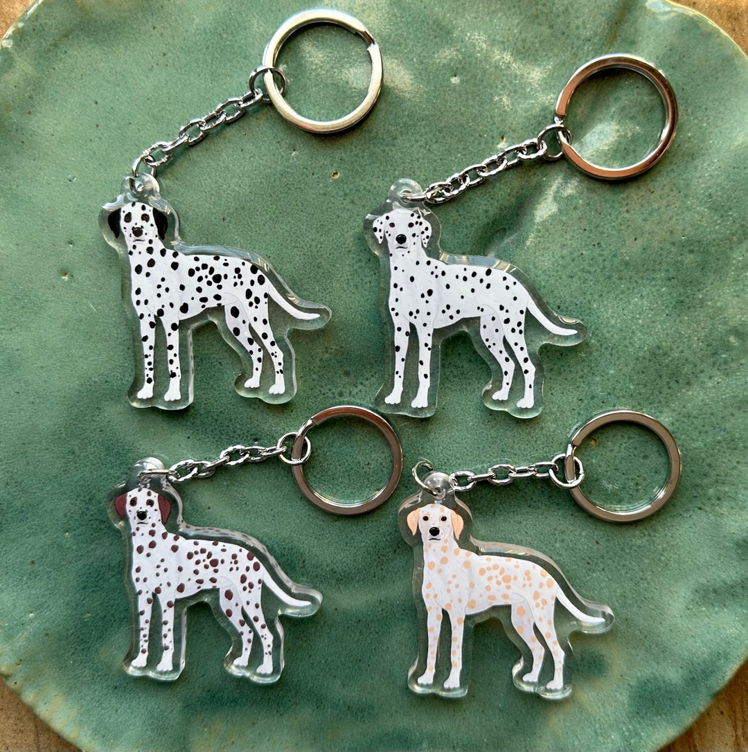 Dalmatian Keychains Dog Breed Acrylic Keychains Original Etsy
