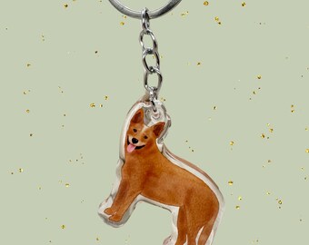 Red Heeler Keychains | Australian Cattle Dog | Herding Breed | Original Hand Drawn Art Design | Pet Memorial Gift Ranch Farmer | Cute