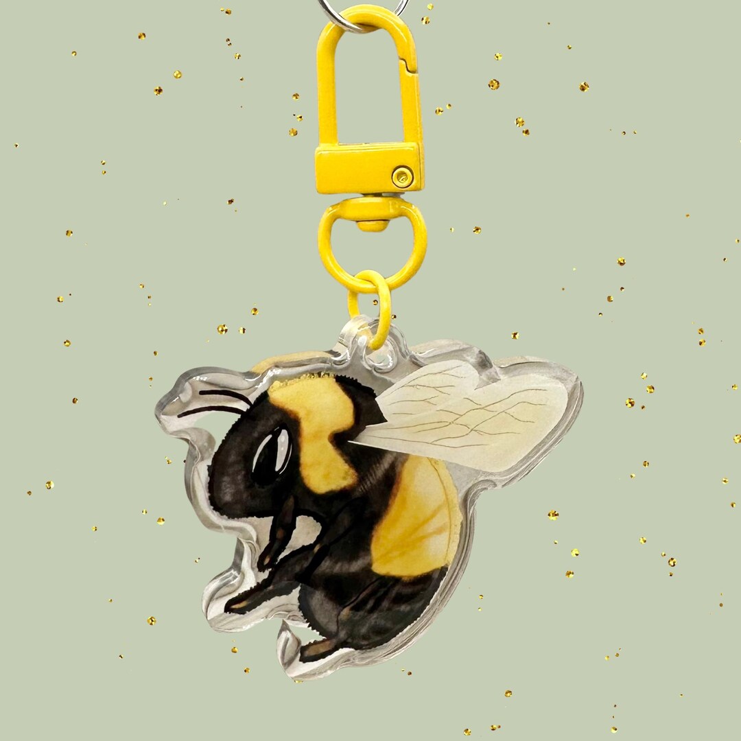 Bumblebee Keychains | Hand Drawn Art Design | Insect Bug Animal ...