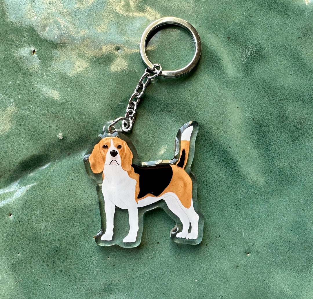 Beagle Keychains Dog Breed Acrylic Keychains Original Hand Drawn Art