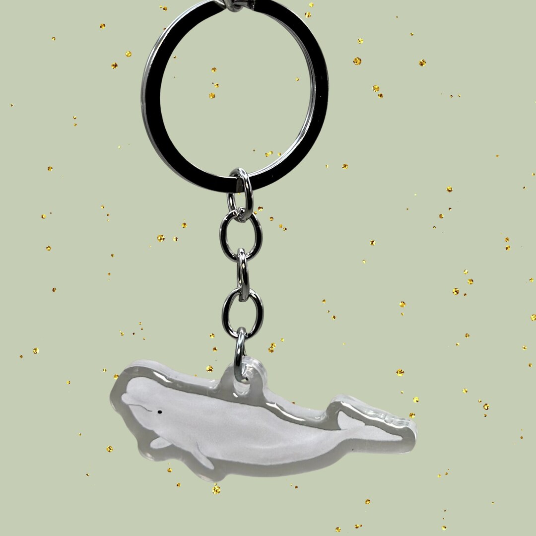 Beluga Whale Keychains Original Art Design Zoo Aquarium Animals Cute