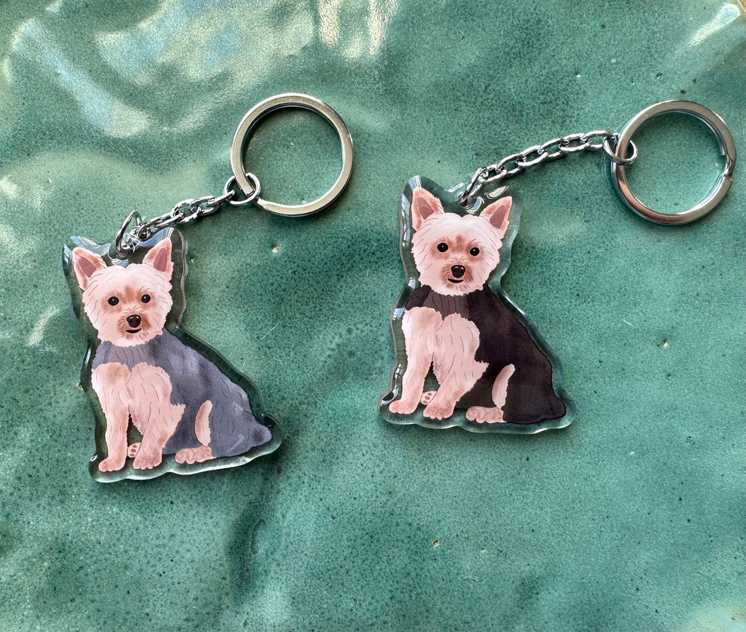 Yorkie Yorkshire Terrier Keychains Dog Breed Acrylic Keychains Original