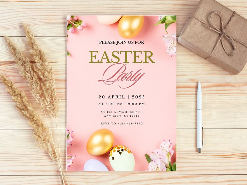 Editable Easter Invitation Template | 5x7