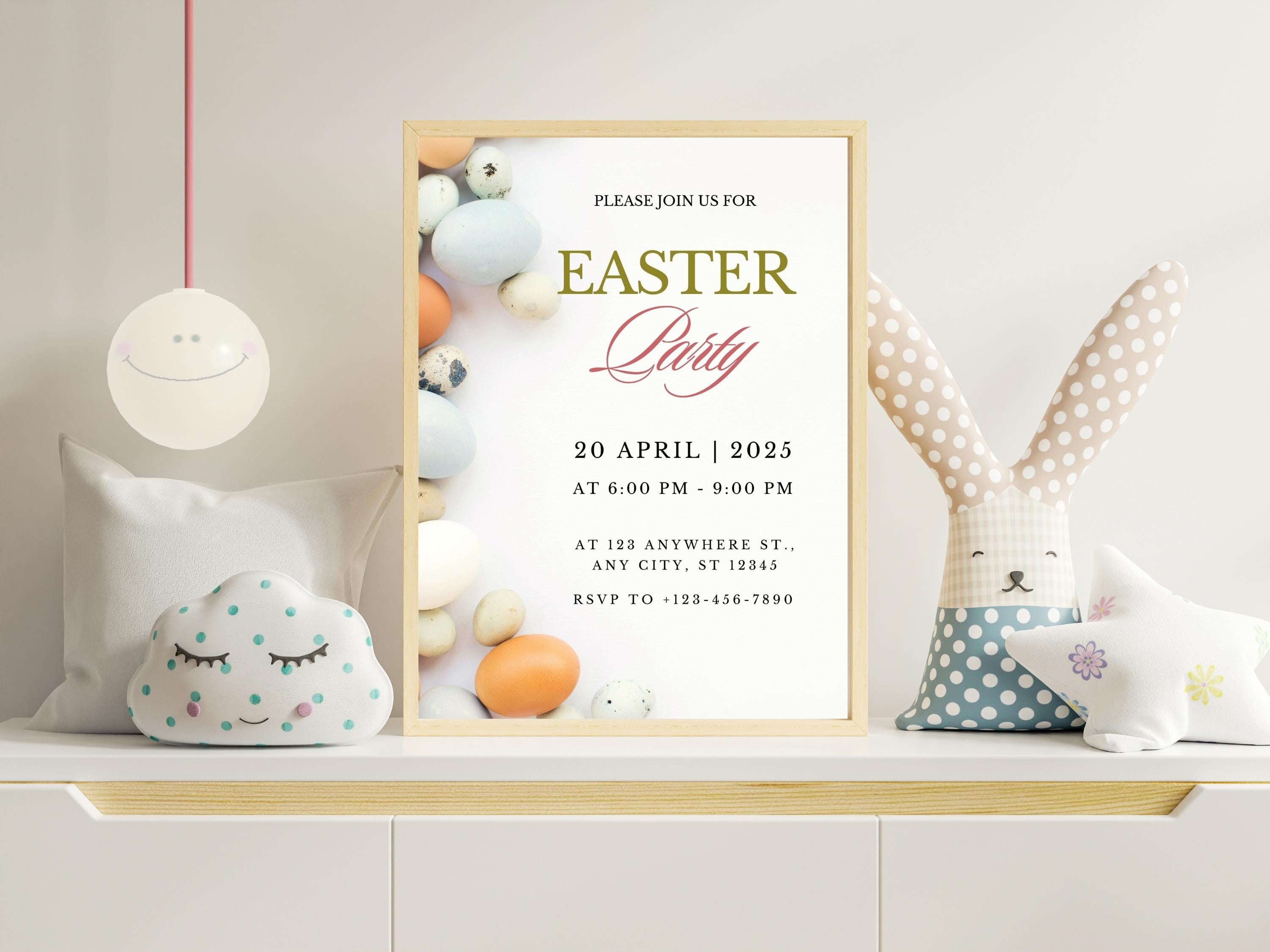 Editable Easter Party Invitation Template | Canva 5x7 (instant Download ...