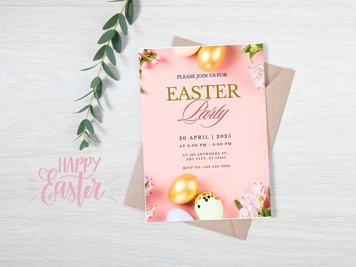 Editable Easter Invitation Template | 5x7
