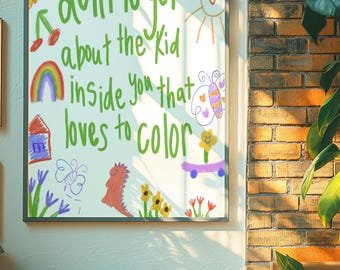 Whimsical Doodle Art Print: Colorful Typography (Instant Download)