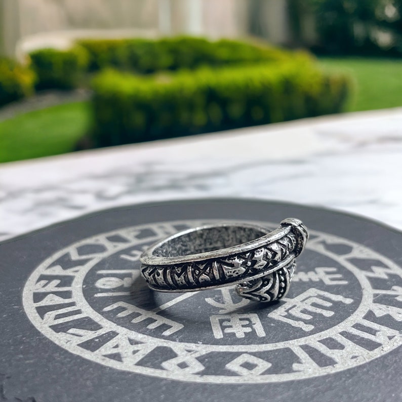 Viking Snake Ring Nordic Runes Jörmungandr Serpent Unique - Etsy UK