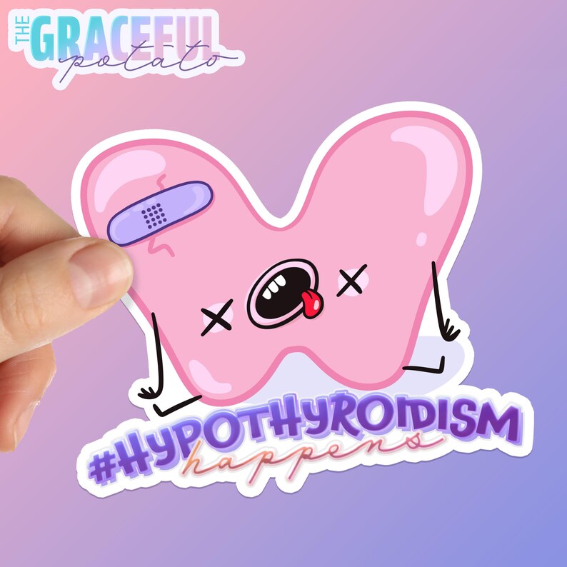 Thyroid Sticker Rwalistic Hypothyroidism Happens Vinyl Sticker | Chronic Illness | Graves Disease ...