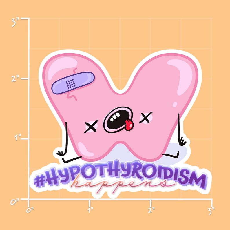 Thyroid Sticker Rwalistic Hypothyroidism Happens Vinyl Sticker | Chronic Illness | Graves Disease ...