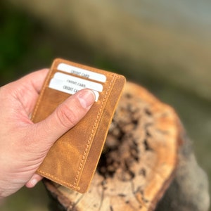 Titular de la tarjeta de cuero, cartera minimalista del titular de la tarjeta, titular de la tarjeta de crédito, regalo del titular de la tarjeta delgada, titular de la tarjeta de crédito, billetera de tarjeta de cuero pequeña
