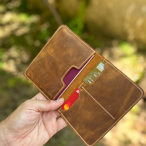Funda de pasaporte personalizada, funda de pasaporte de cuero personalizada, funda de pasaporte, billetera de hombre, regalo para él, billetera personalizada, funda de padre